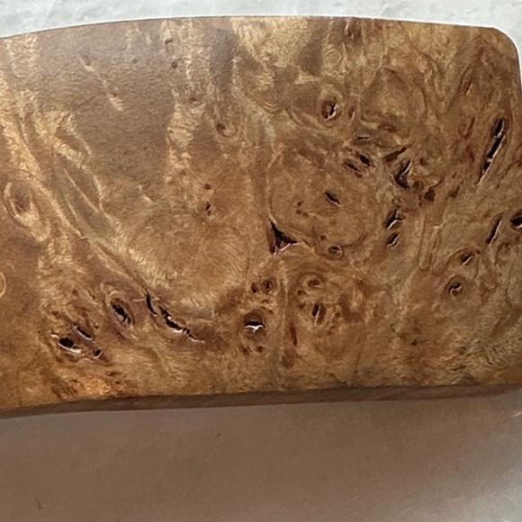 Vintage French Burl Wood Barrette – Made in France Natural Wood Hair Clip main image 5